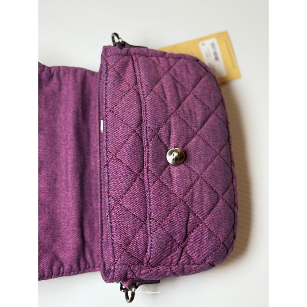 Patricia Nash Bonny Crossbody Bag Dark Pink Quilted Denim Stonewashed New Women - Picture 8 of 13
